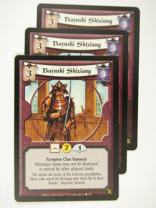 Vintage L5R Cards: BAYUSHI SHIXIANG x3 # 16J40