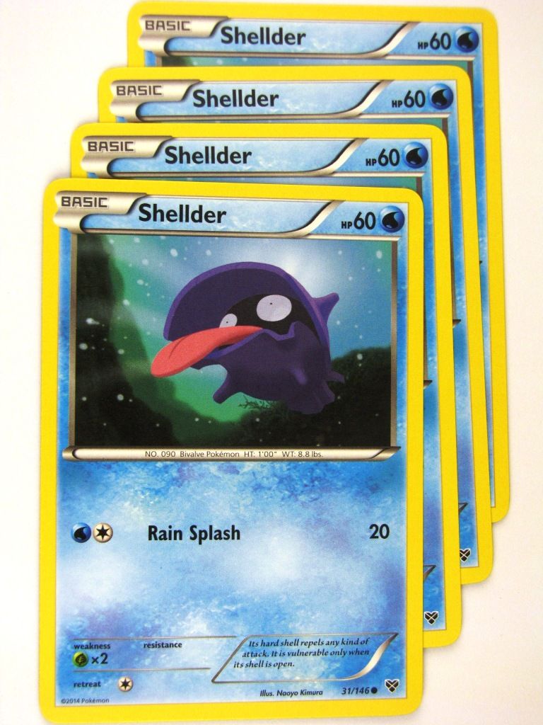 Pokemon Cards: SHELLDER 31/146 x4: X & Y