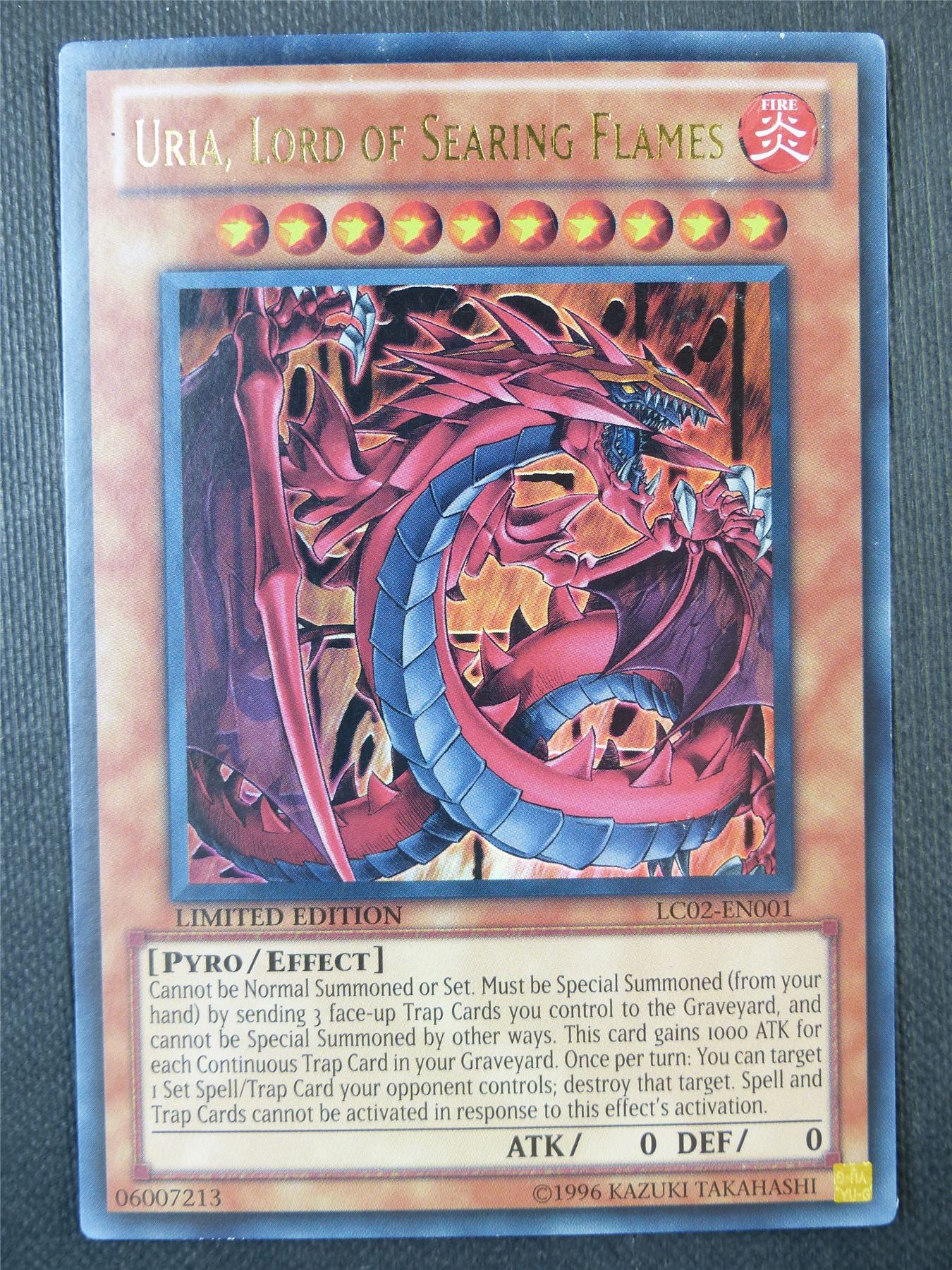 Uria Lord of Searing Flames LC02 Ultra Rare - lim ed Yugioh Card #8HY