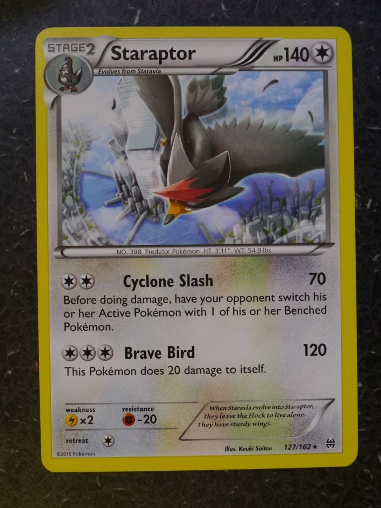 Pokemon Cards: STARAPTOR 127/162 RARE # 5J55