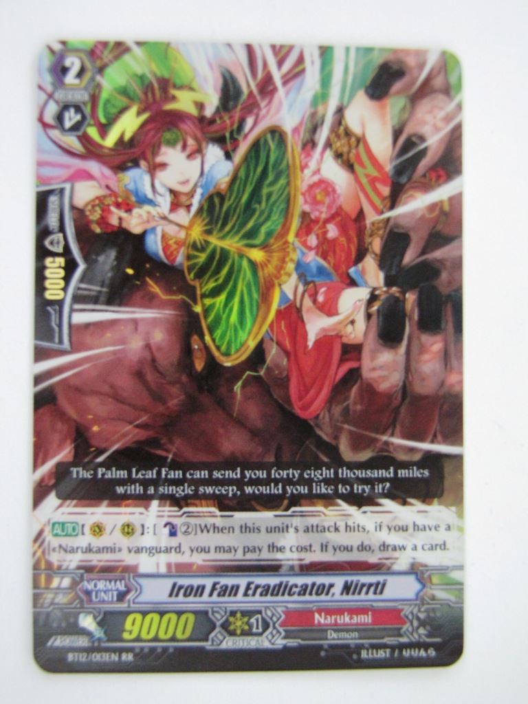 Vanguard Cards: IRON FAN ERADICATOR, NIRRTI BT12 RR # 7G94