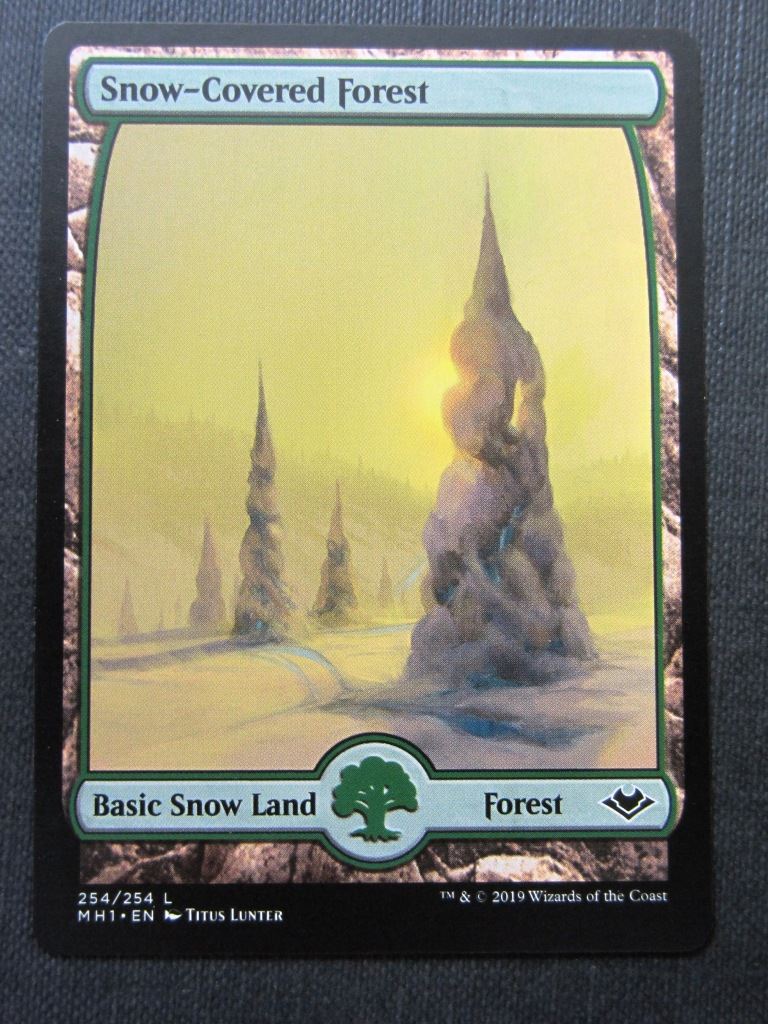 Snow-Covered Forest Fullart - Modern Horizons - Mtg Magic Cards # 7J84