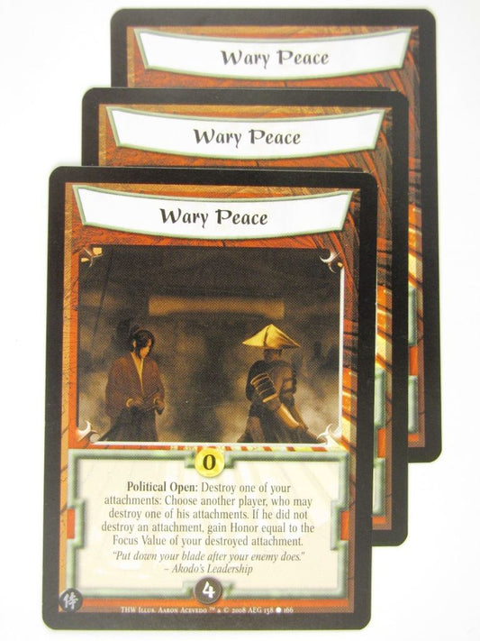 Vintage L5R Cards: WARY PEACE x3 # 16J91