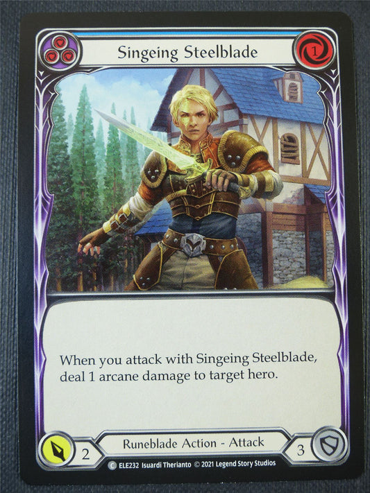 Singeing Steelblade - Blue - Tales of Aria 1st ed - Flesh and Blood Card #64T