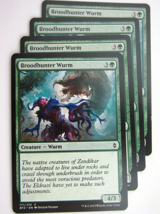 MTG Cards: BATTLE FOR ZENDIKAR: BROODHUNTER WURM x4 # 37A95