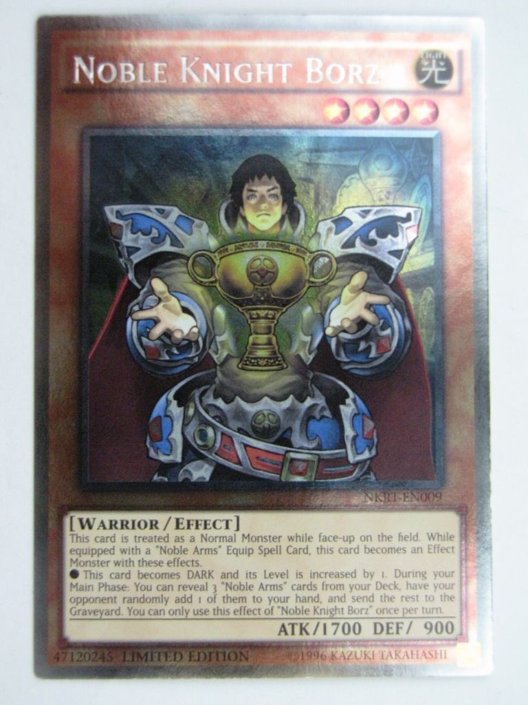 Yugioh Played Cards: NOBLE KNIGHT BORZ NKRT PLATINUM RARE # 29H88