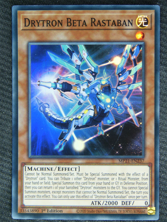 Drytron Beta Rastaban MP21 Super Rare - 1st ed - Yugioh Card #80A