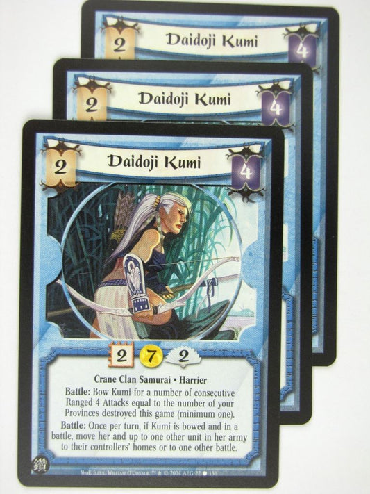 Vintage L5R Cards: DAIDOJI KUMI x3 # 16J37