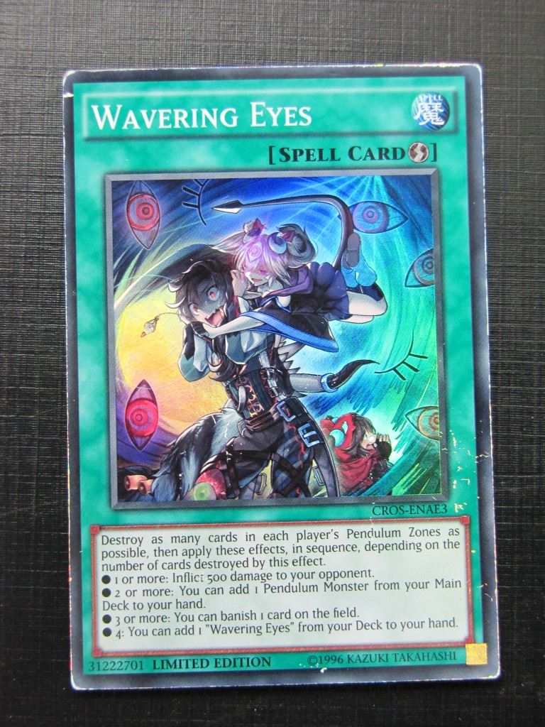 Wavering Eyes CROS Super Rare played - Limited ed - Yugioh Card # 2B20