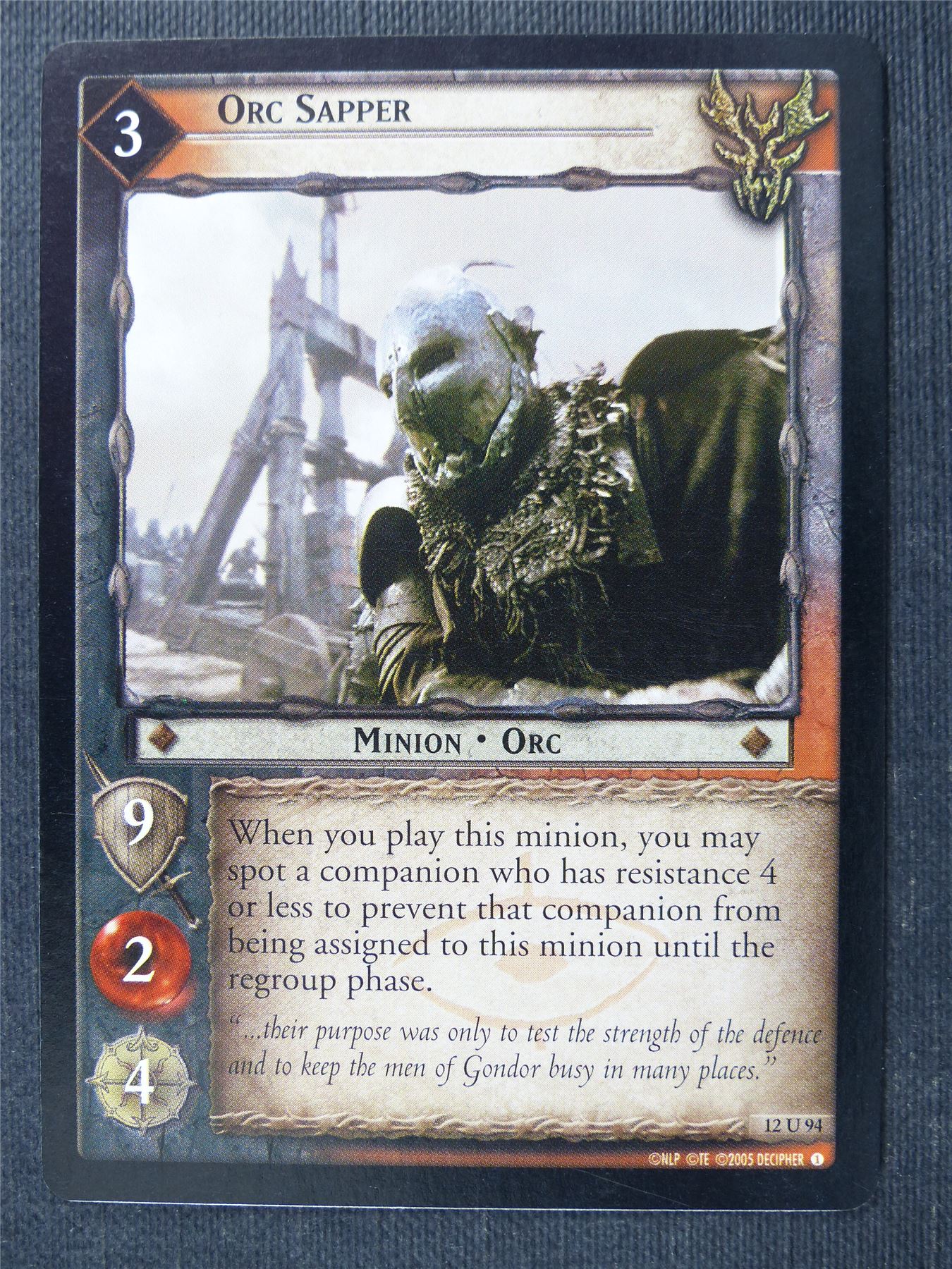 Orc Sapper 12 U 94 - LotR Cards #2U6