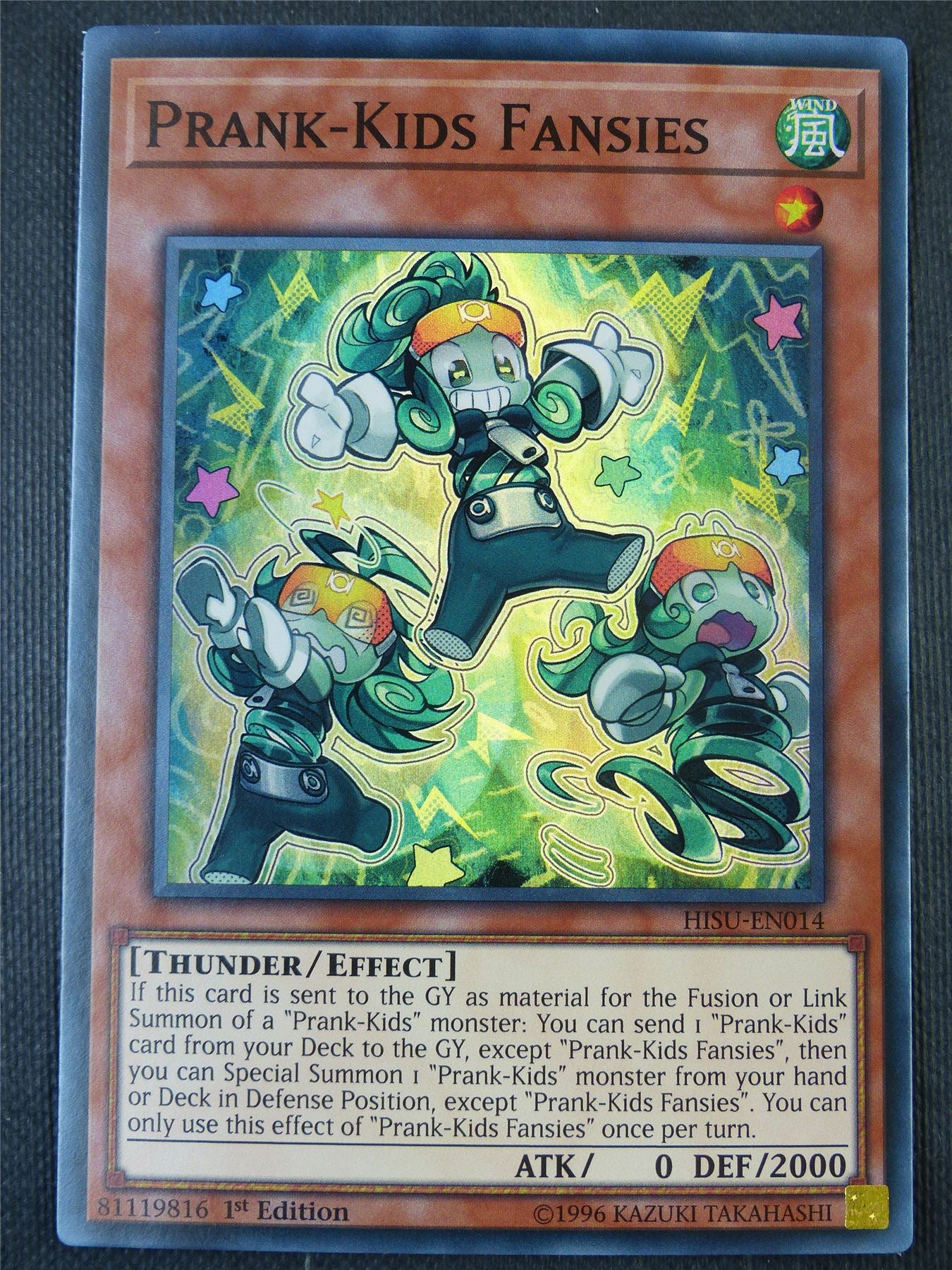 Prank-Kids Fansies HISU Super Rare - 1st ed Yugioh Card #6UD