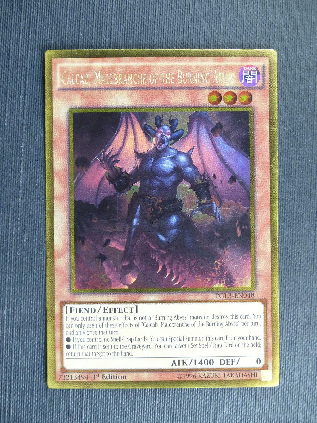 Calcab Malebranche of the Burning Abyss PGL3 Gold Rare - 1st ed - Yugioh Cards #112