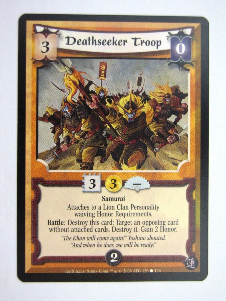 Vintage L5R Cards: DEATHSEEKER TROOP # 27H46