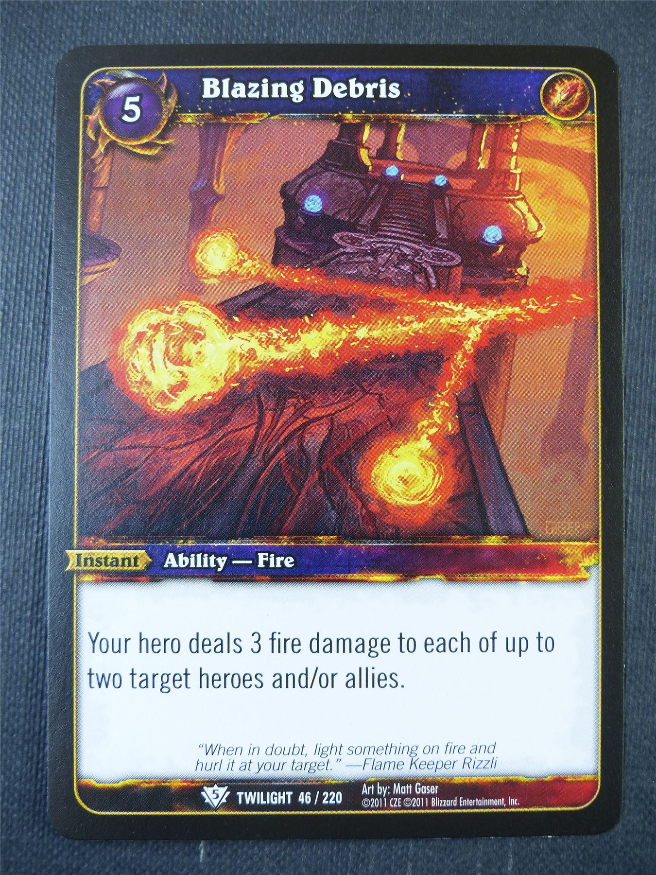Blazing Debris 46/220 - WoW Card #14A