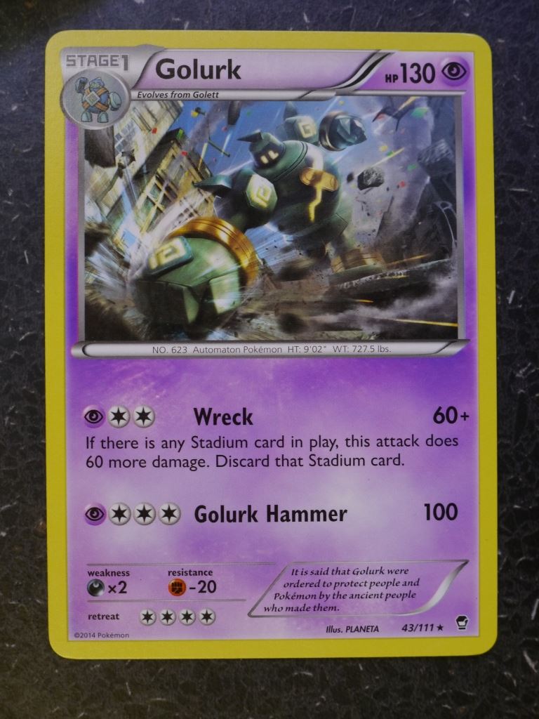 Pokemon Cards: GOLURK 43/111 RARE # 6B82