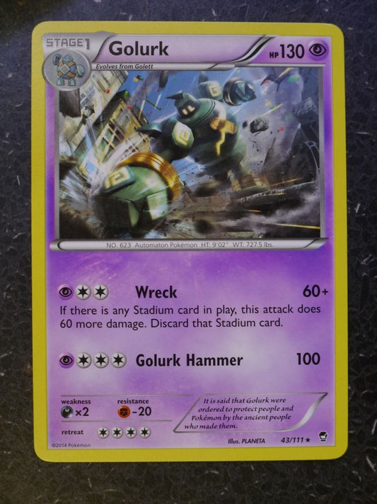 Pokemon Cards: GOLURK 43/111 RARE # 6B82