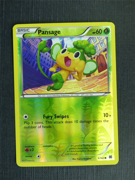 Pansage 5/162 Reverse Holo - Pokemon Cards #1G4