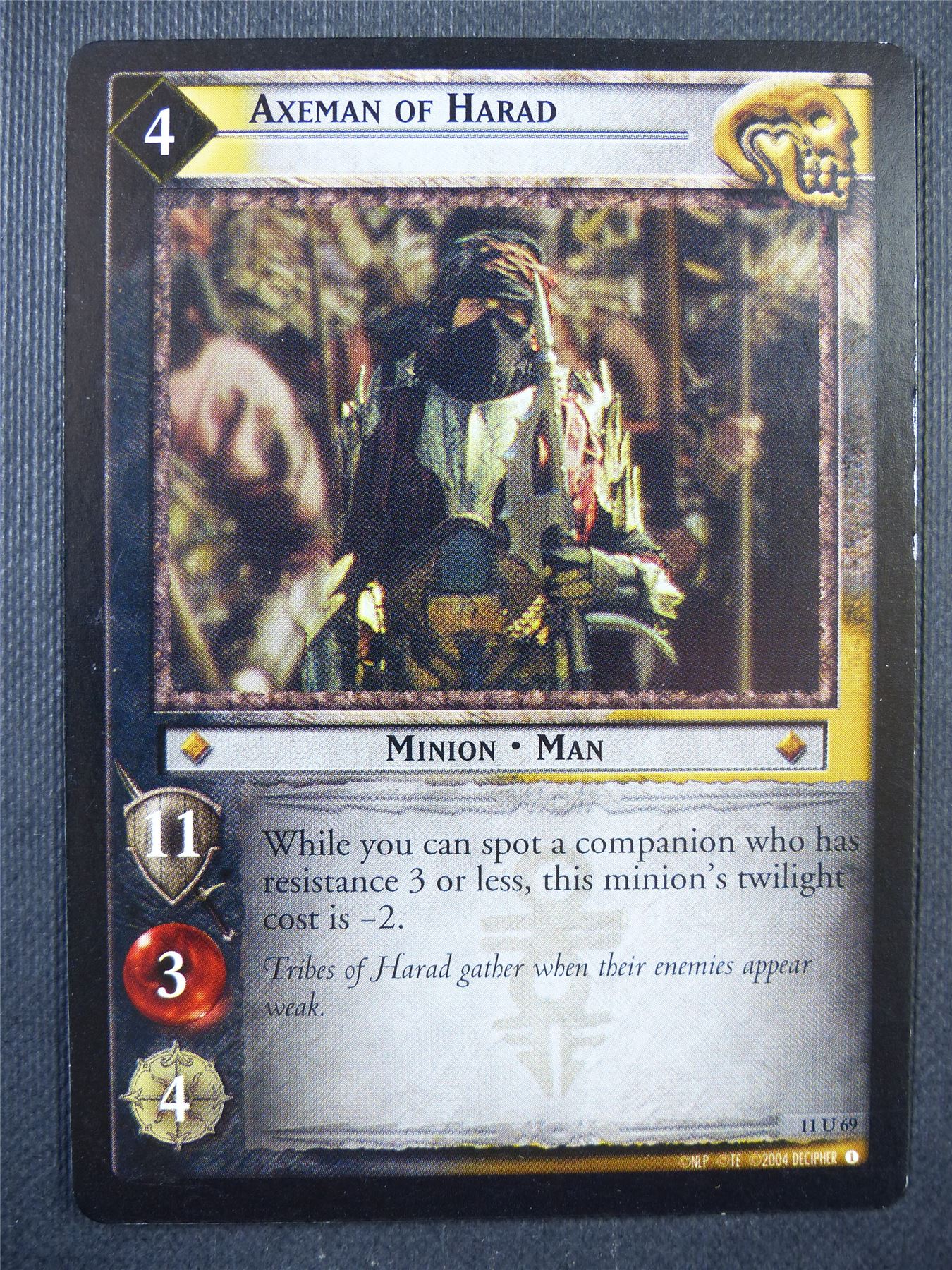 Axeman of Harad 11 U 69 - LotR Card #76F