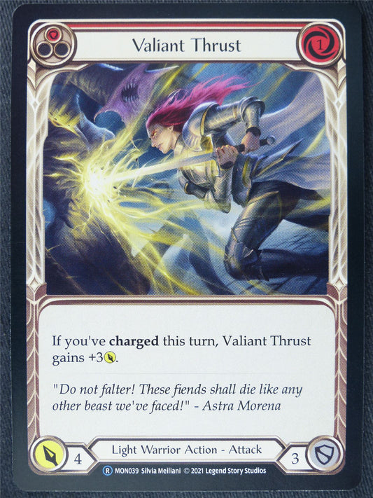 Valiant Thrust Red - Monarch Unlimited - Flesh and Blood Cards #HK
