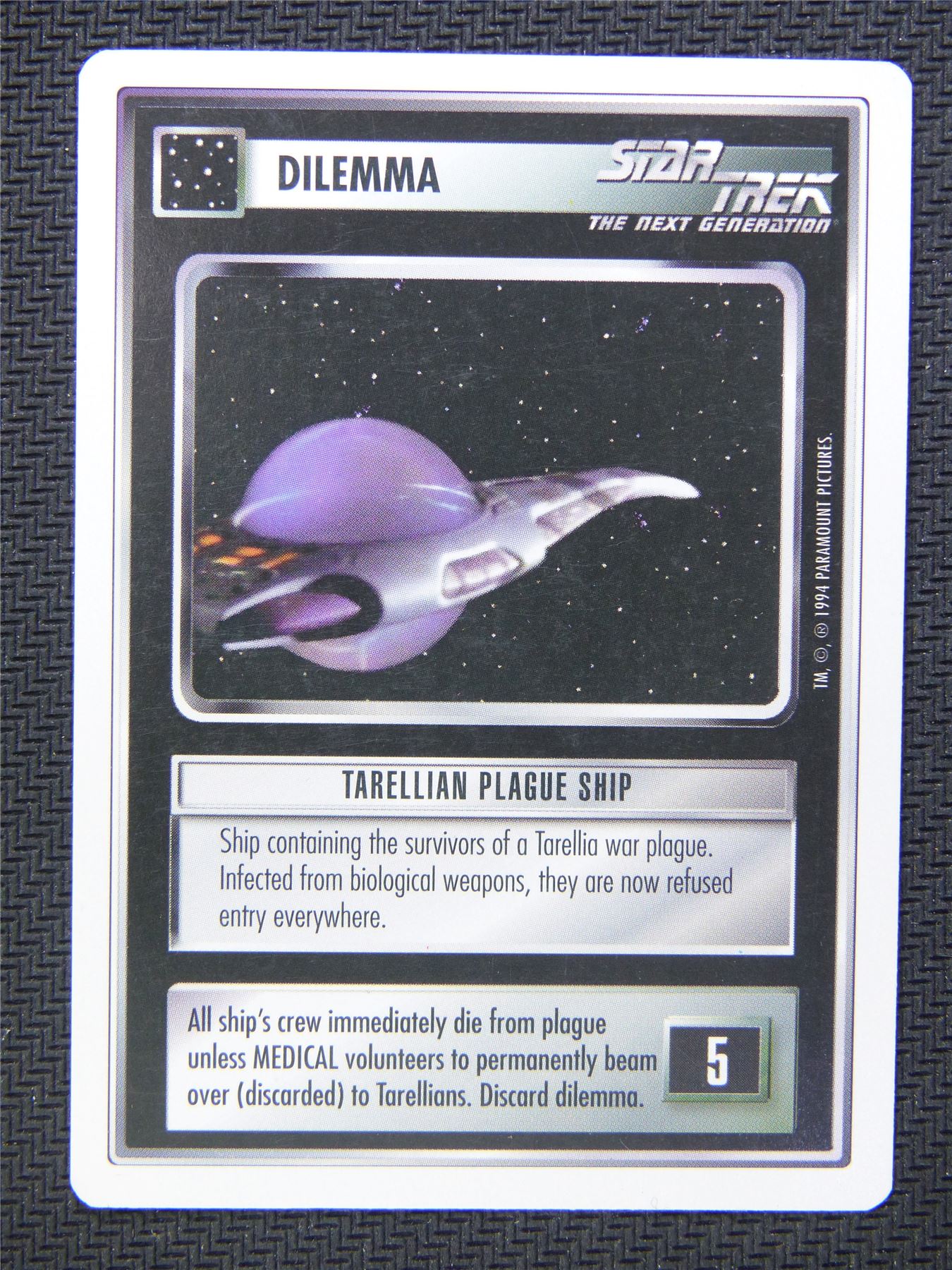 Dilemma Tarellian Plague Ship - Star Trek CCG Next Gen #4X9