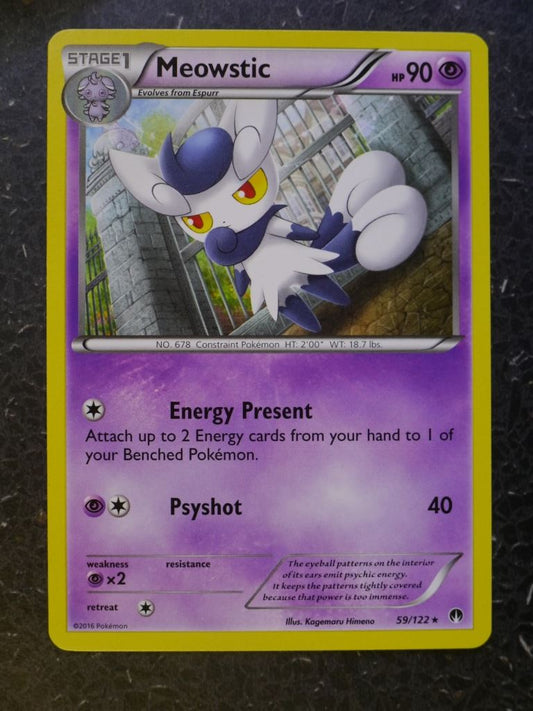 Pokemon Cards: MEOWSTIC 59/122 RARE # 7A76