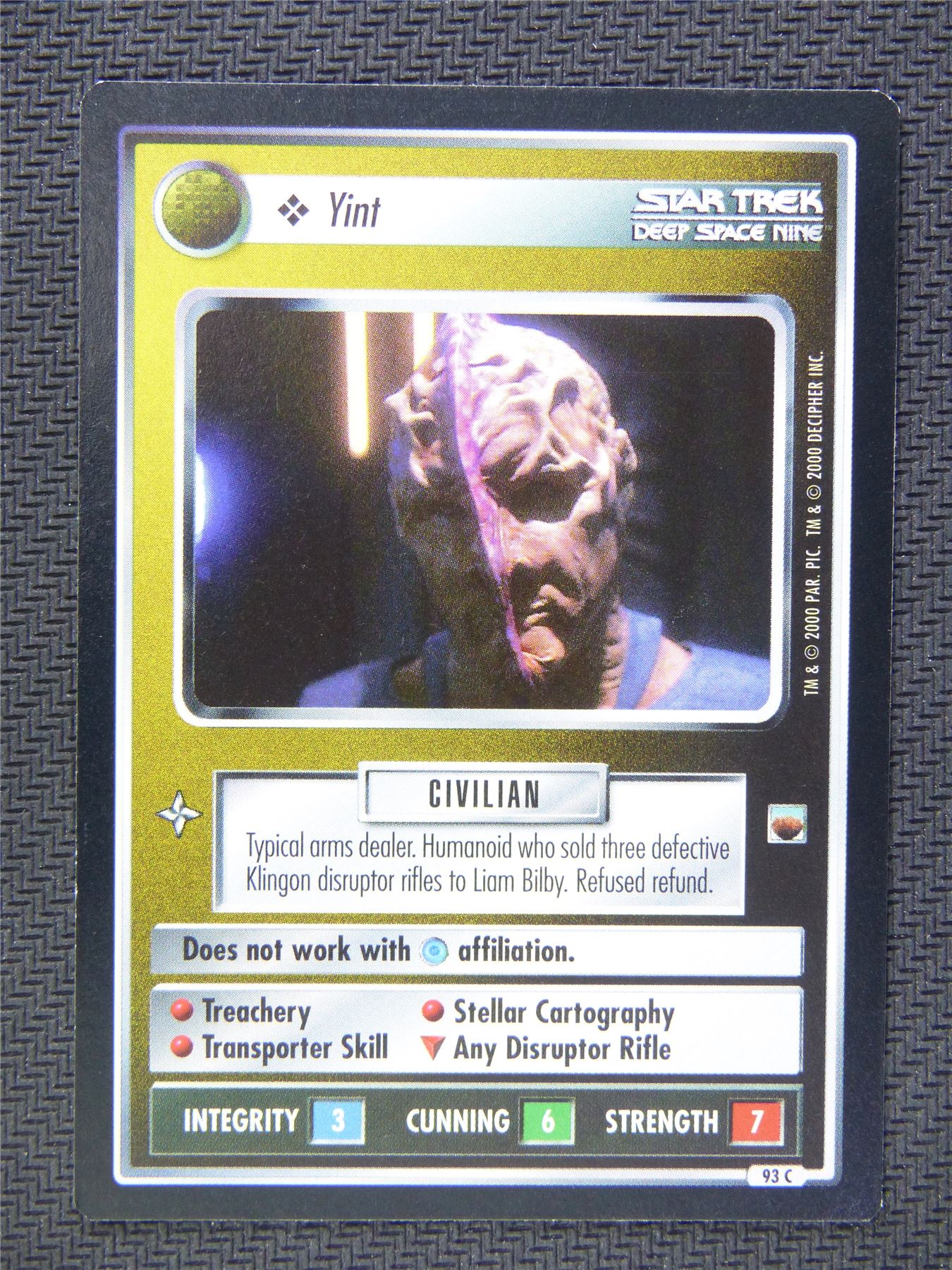 Yint Black Border - Star Trek CCG Deep Space Nine #51Z