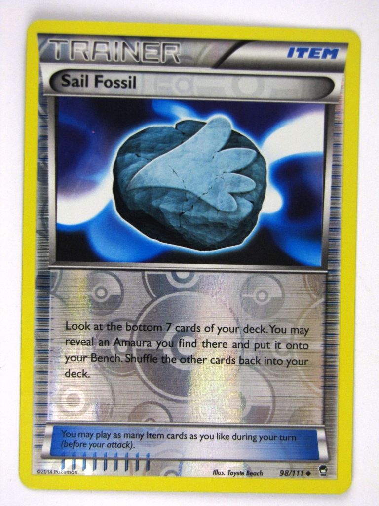 Pokemon Cards: SAIL FOSSIL 98/111 REVERSE HOLO # 21D13