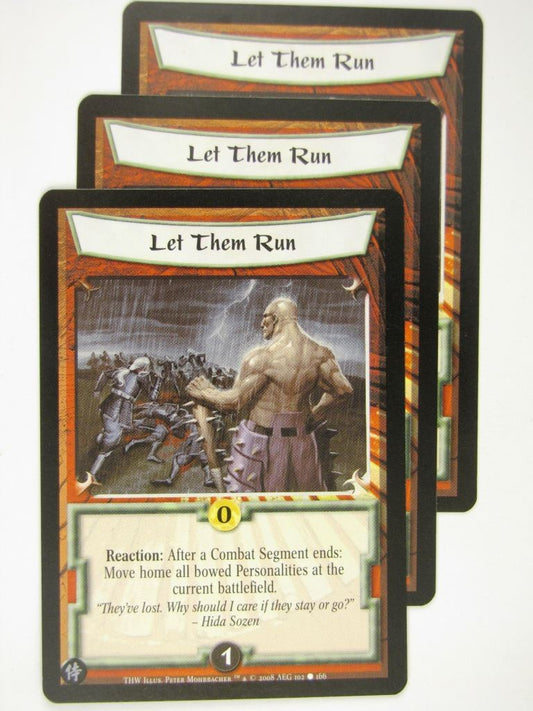 Vintage L5R Cards: LET THEM RUN x3 # 16J74