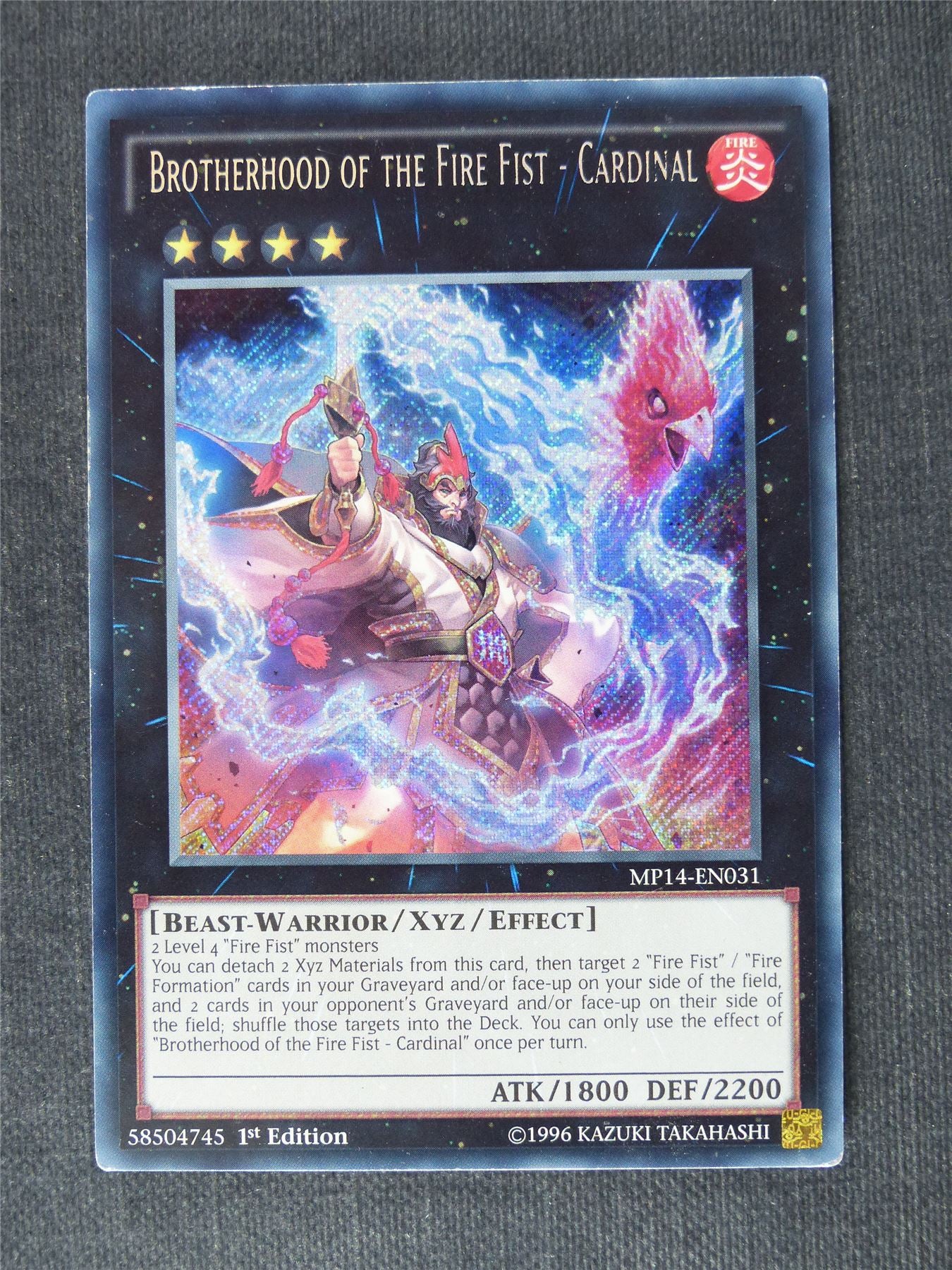 Brotherhood of the Fire Fist - Cardinal MP14 Secret Rare - 1st ed - Yugioh Cards #SG