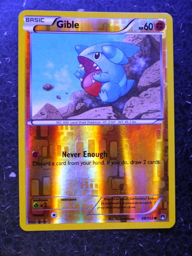 Pokemon Cards: GIBLE 68/122 REVERSE HOLLOW # 4F94