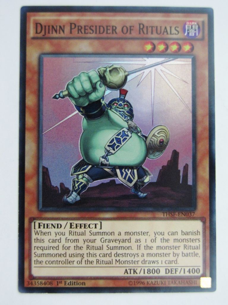 Yugioh Played Cards: DJINN PRESIDER OF RITUALS THSF SUPER RARE # 29H15