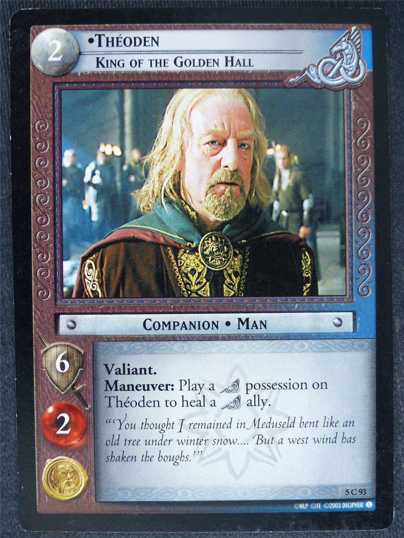 Theoden 5 C 93 - played - LotR Cards #X0