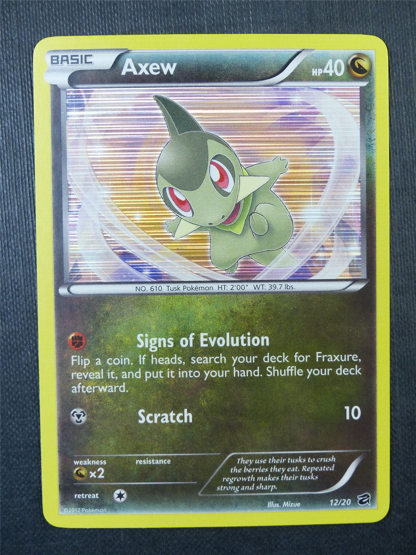 Axew 12/20 Holo - Pokemon Card #8N8