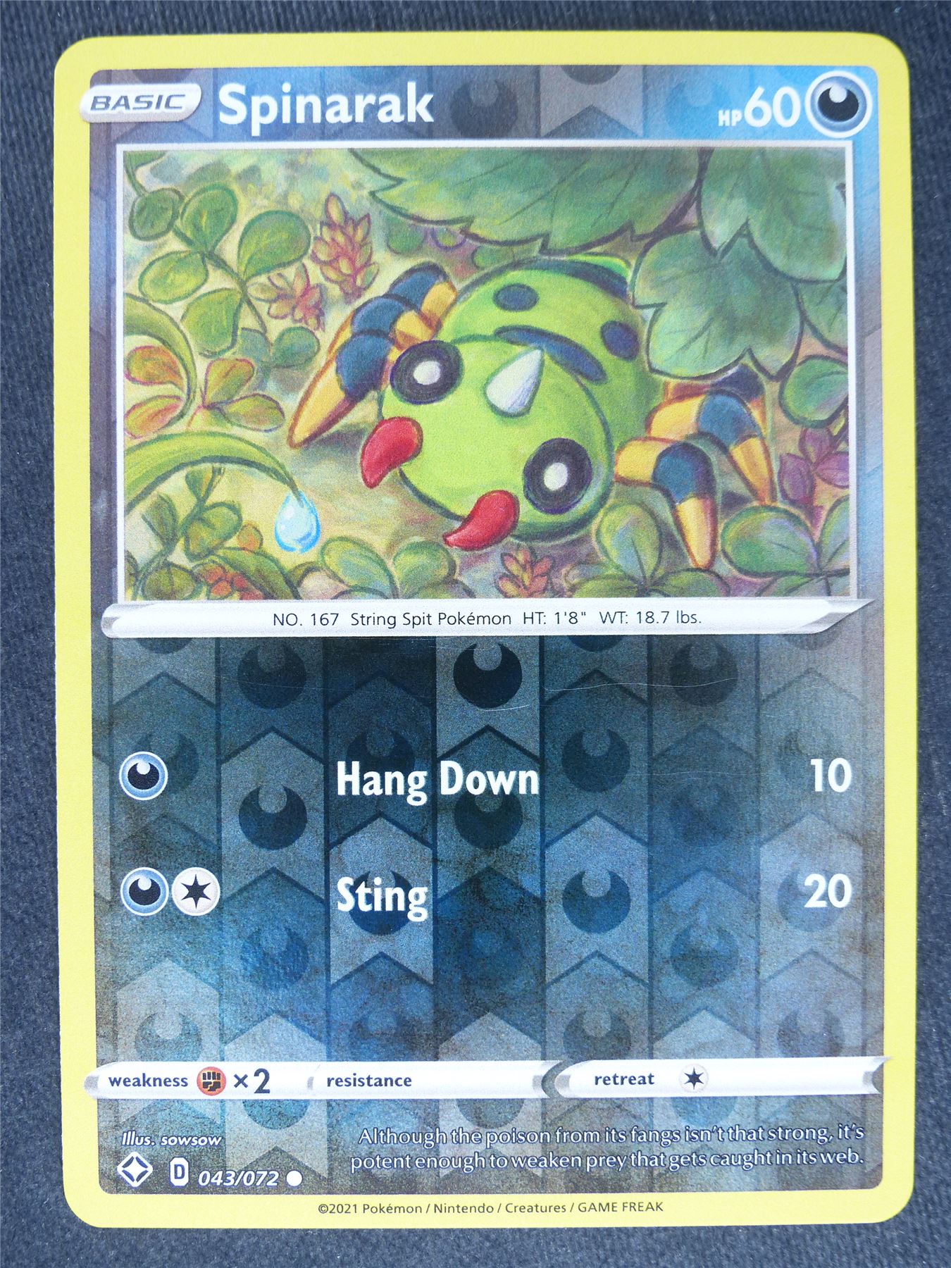 Spinarak 043/072 Reverse Holo - Pokemon Cards #C