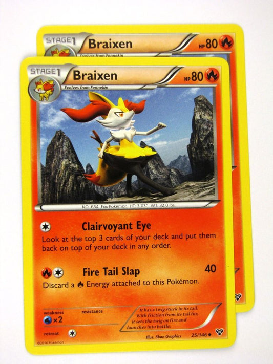 Pokemon Cards: BRAIXEN 25/146 x2: X & Y