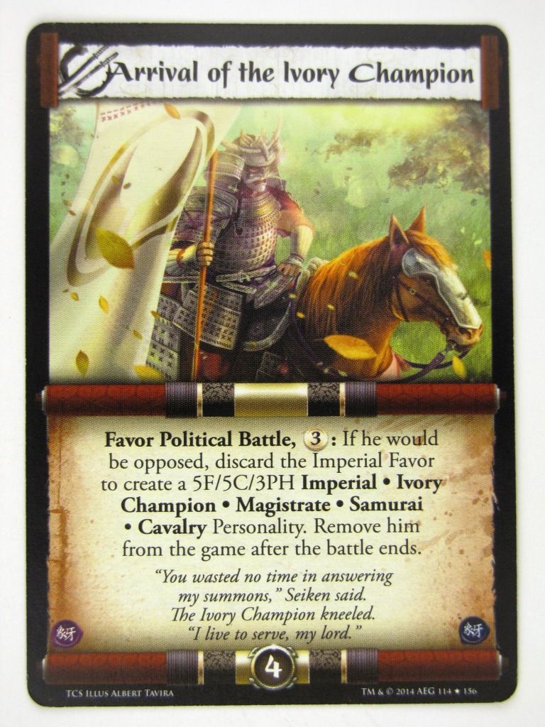 L5R Cards: The Coming Storm: ARRIVAL OF THE IVORY CHAMPION # 14F59