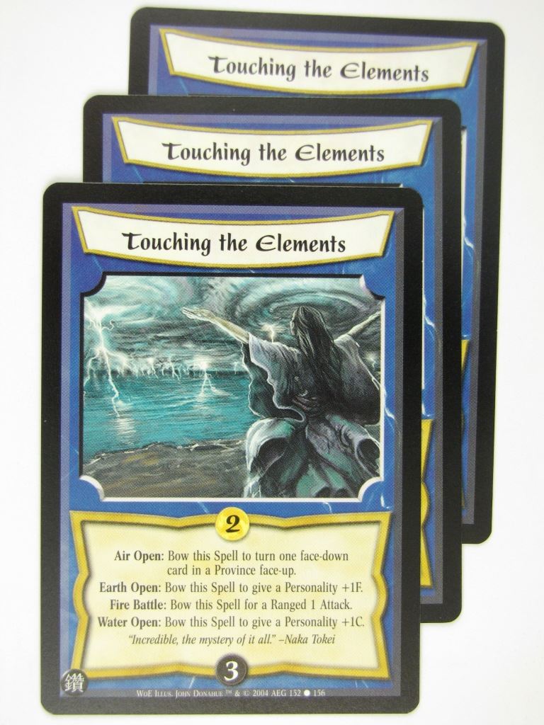 Vintage L5R Cards: TOUCHING THE ELEMENTS x3 # 16J98