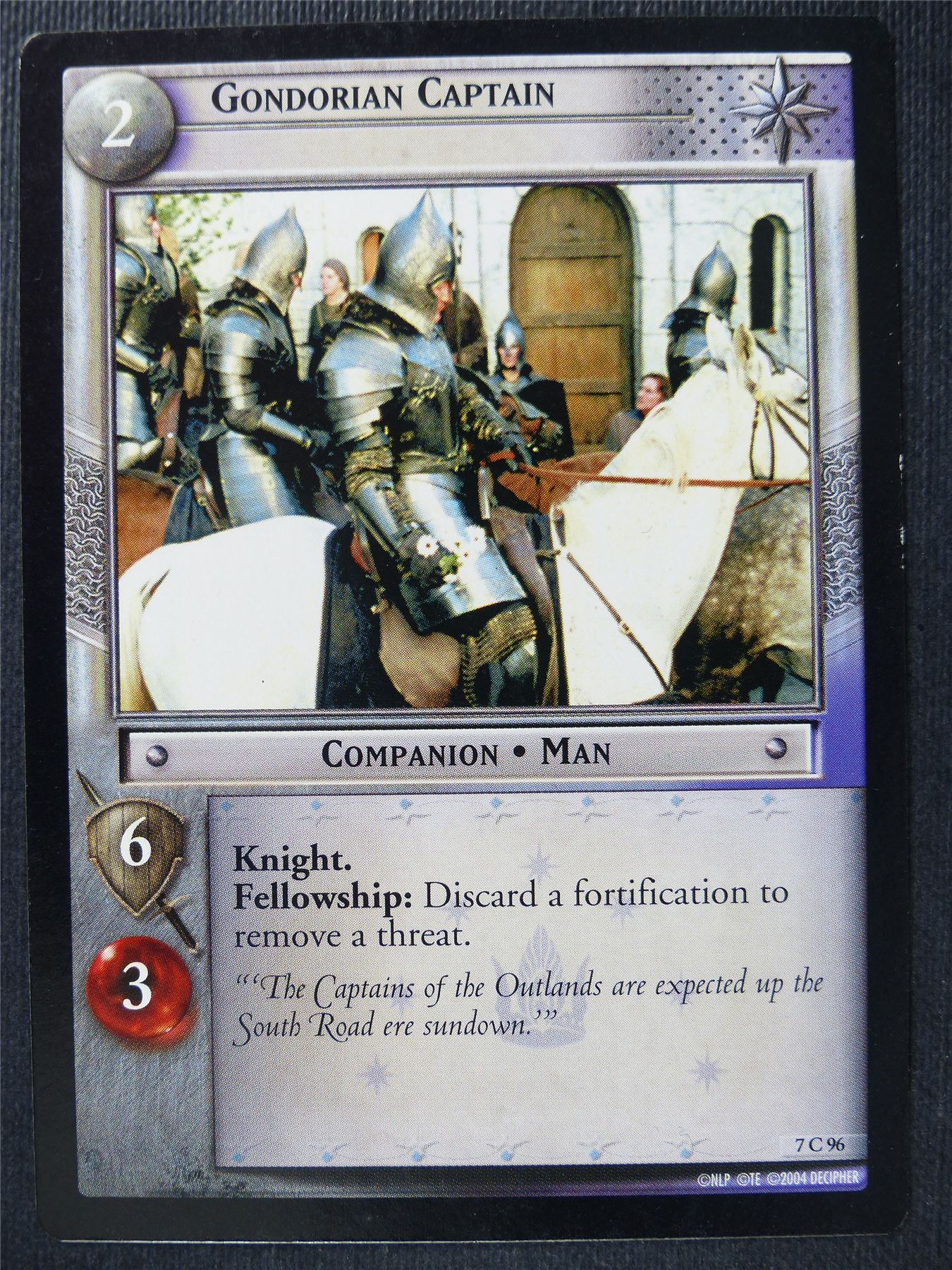 Gondorian Captain 7 C 96 - LotR Card #3IX