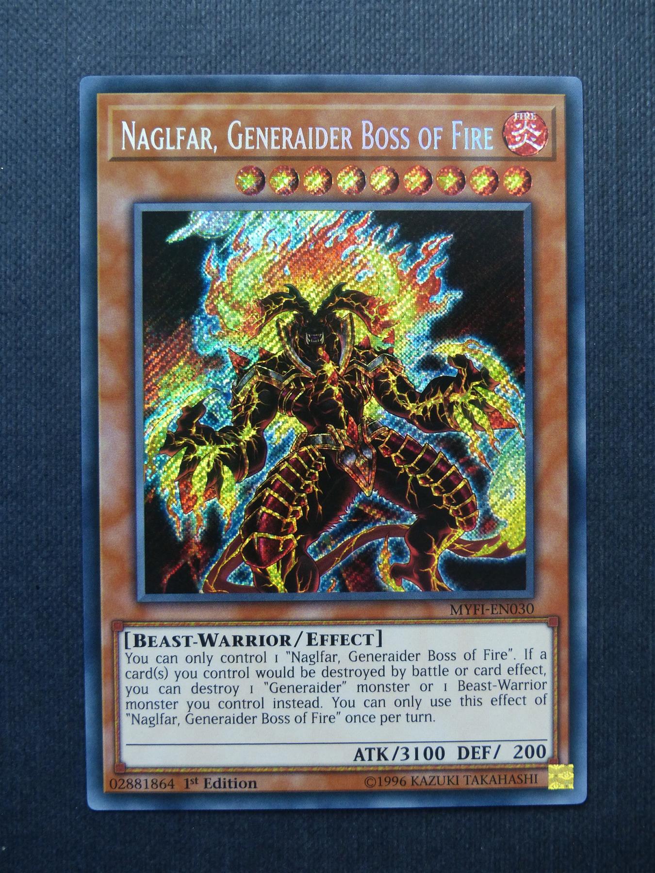 Naglfar Generaider Boss of Fire MYFI Secret Rare - 1st ed - Yugioh Cards #DK
