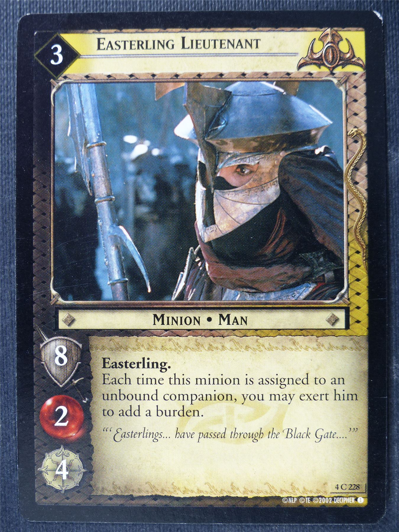 Easterling Lieutenant 4 C 228 - LotR Card #47Y