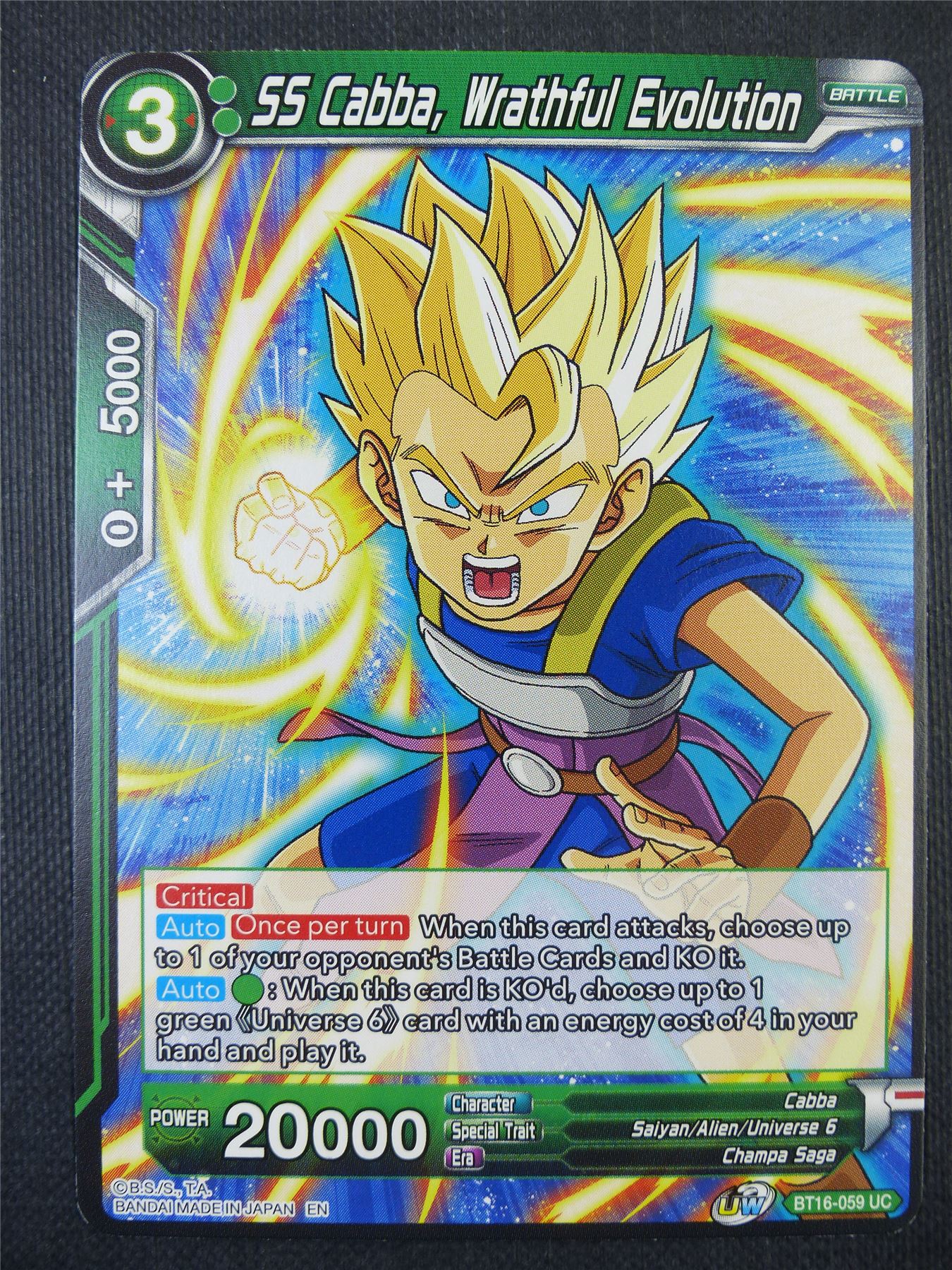 SS Cabba Wrathful Evolution - Dragon Ball Super Card #7Z6