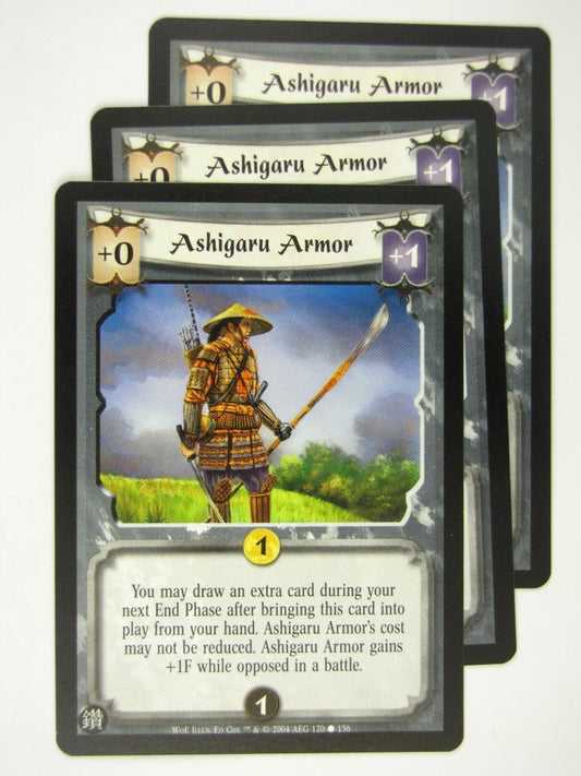 Vintage L5R Cards: ASHIGARU ARMOR x3 # 17A22