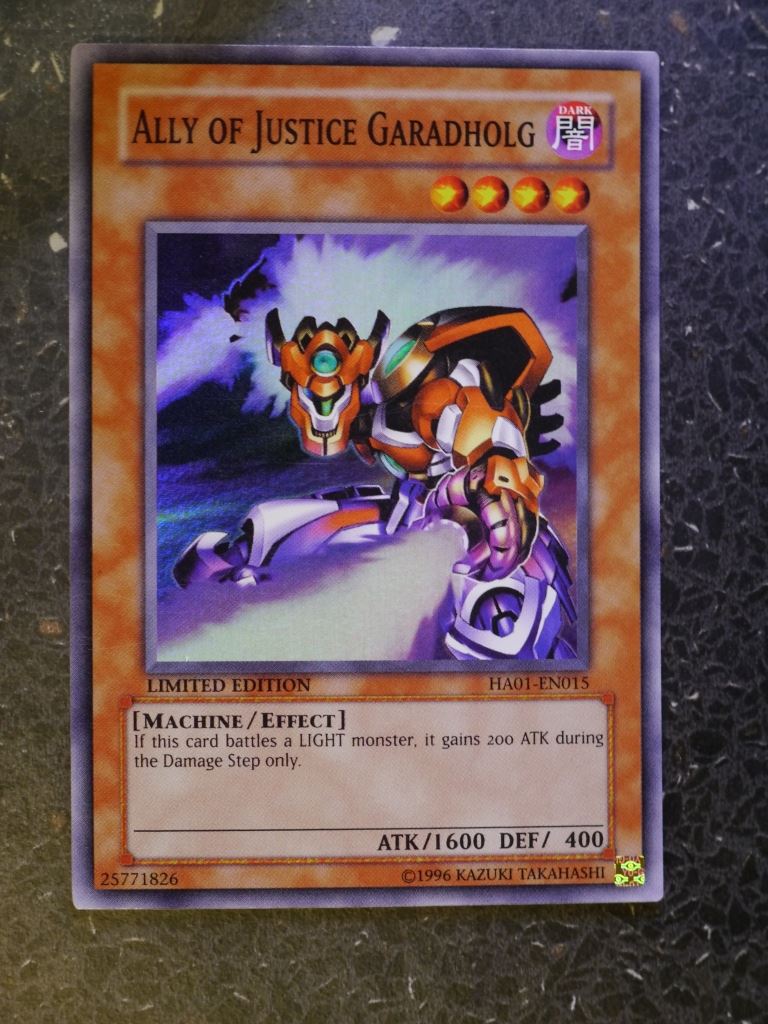 Yugioh Cards: ALLY OF JUSTICE GARADHOLG HA01 SUPER RARE # 3B63