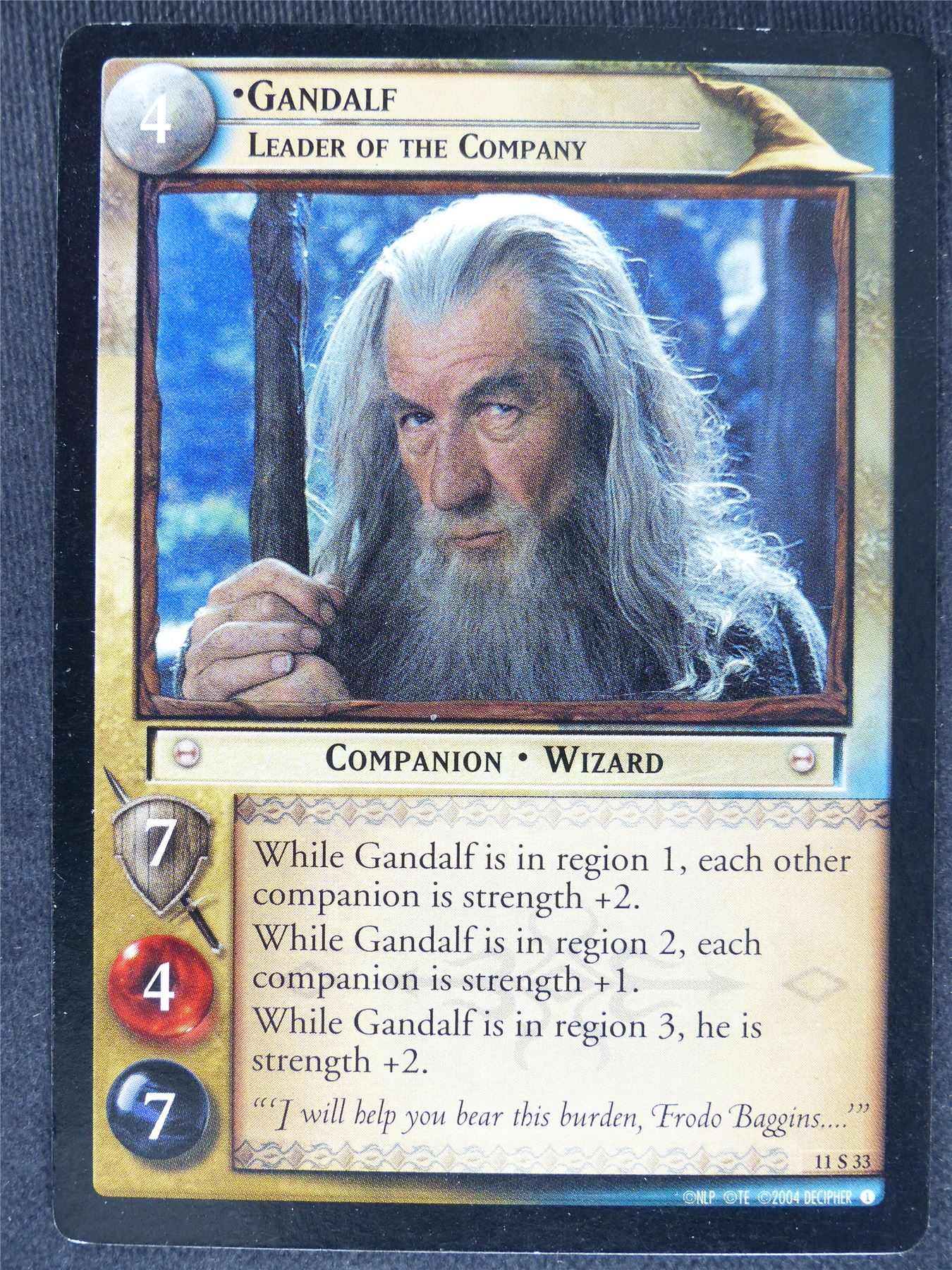 Gandalf 11 S 33 - played - LotR cards #EU