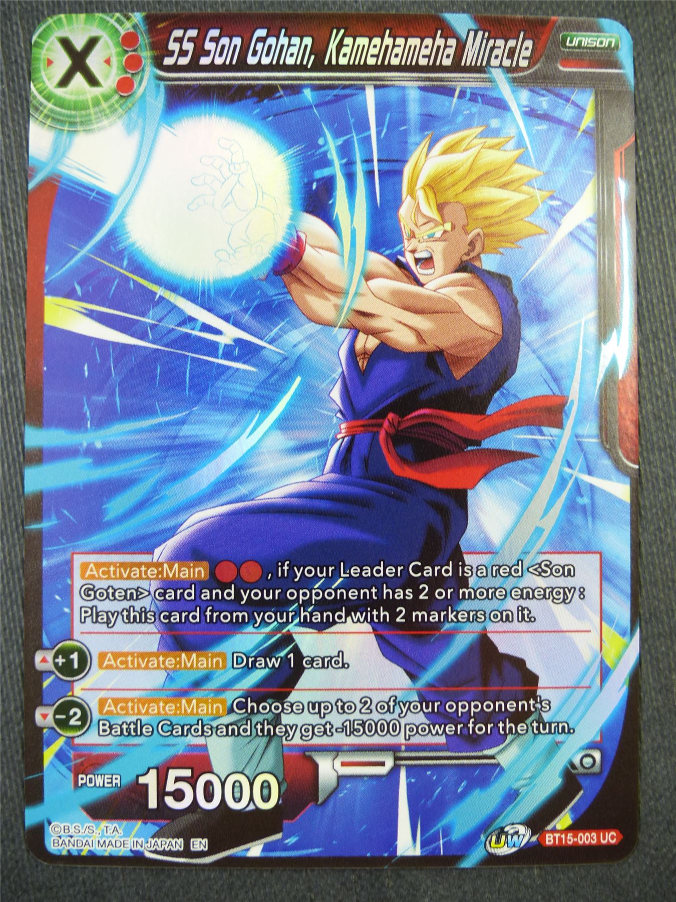 SS Son Gohan Kamehameha Miracle BT15 Foil - Dragon Bal Super Card #905