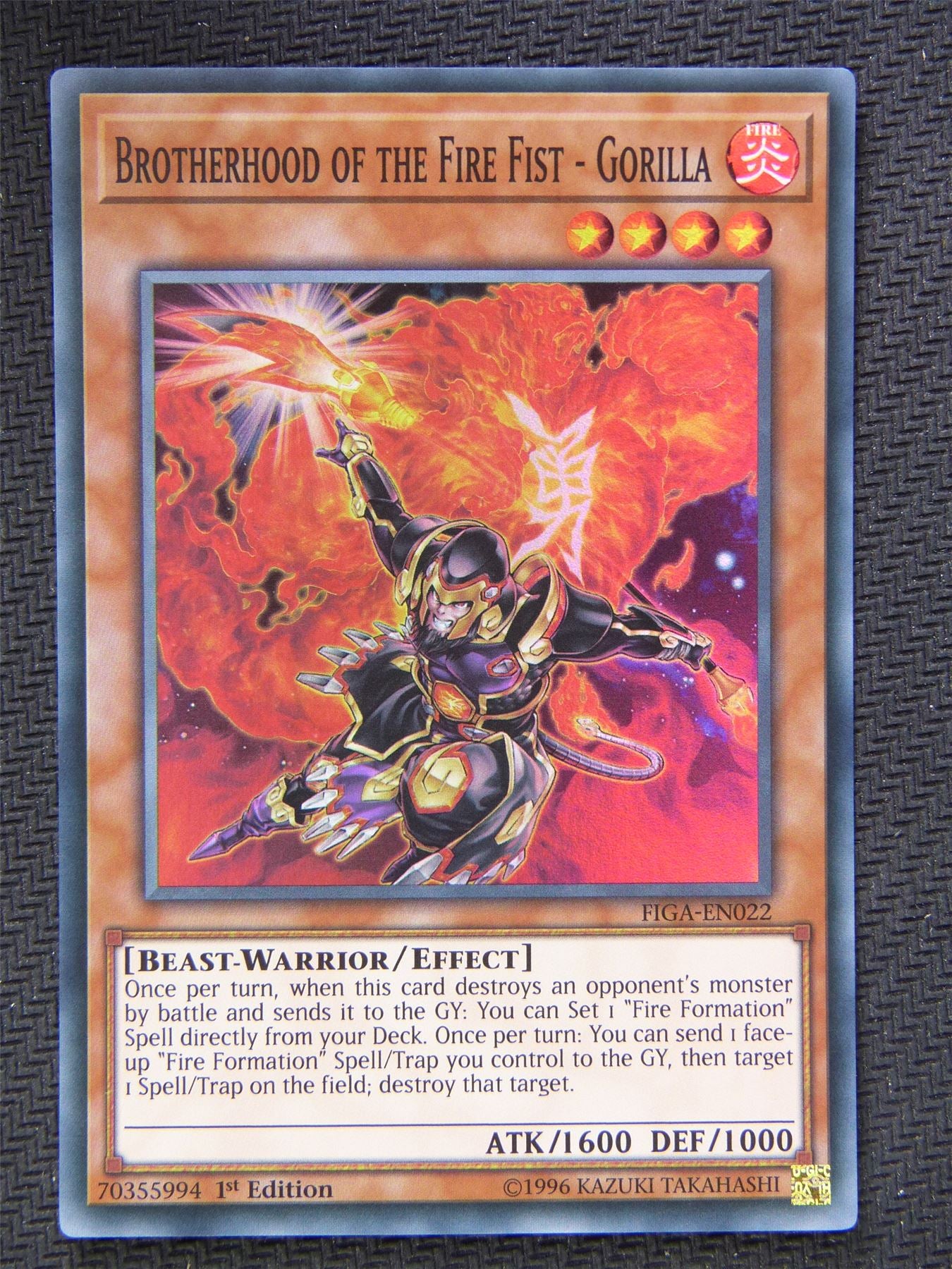 Brotherhood Fire Fist Gorilla FIGA - Super Rare - Yugioh Card #61A