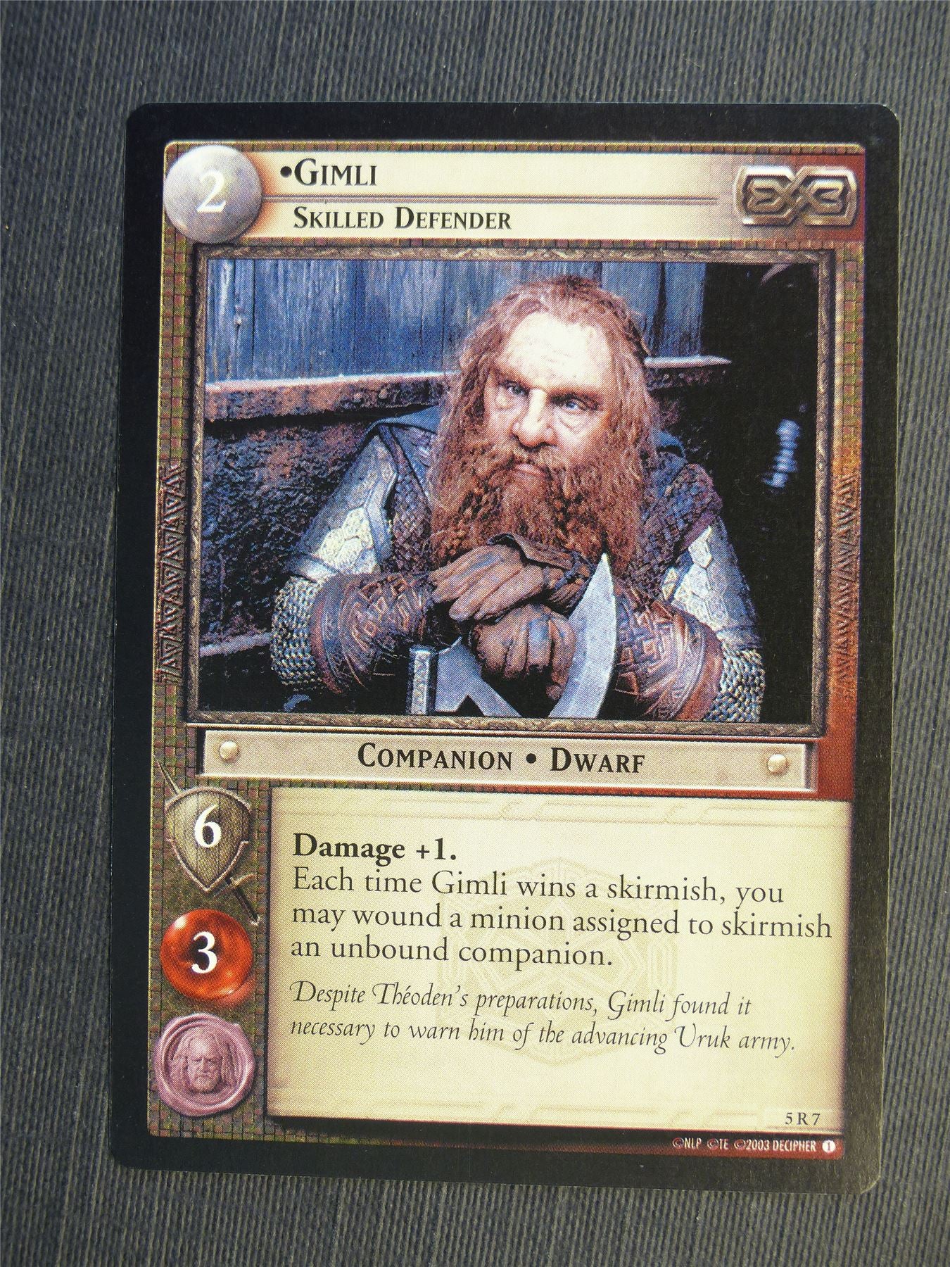 Gimli 5 R 7 - LotR Cards #661