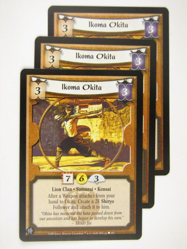 Vintage L5R Cards: IKOMA OKITA x3 # 16J13