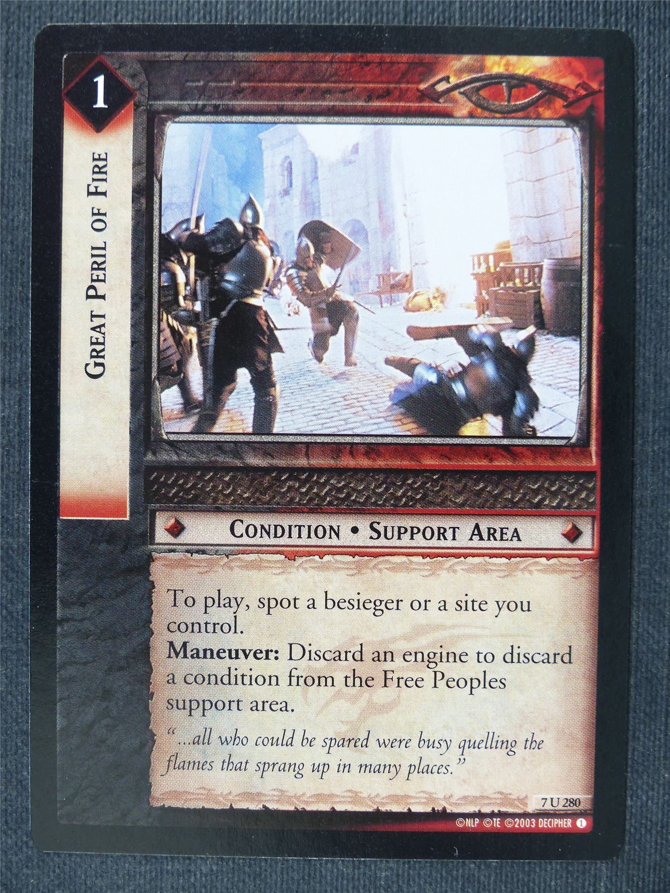 Great Peril of Fire 7 U 280 - LotrR Cards #3HO