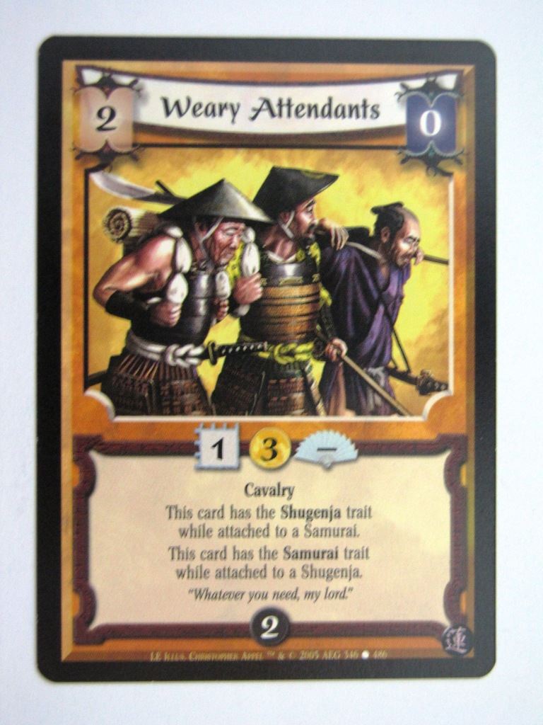 Vintage L5R Cards: WEARY ATTENDANTS # 27H27